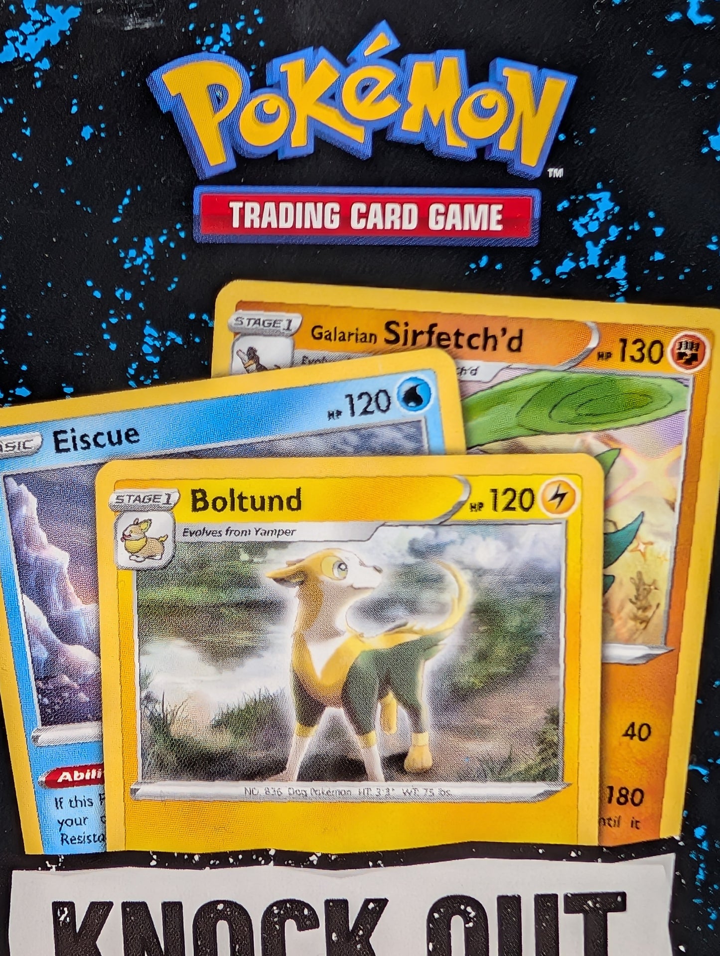 Pokémon TCG: Knockout Collection (Boltund, Eiscue & Galarian Sirfetch'd and 2 Booster Packs)