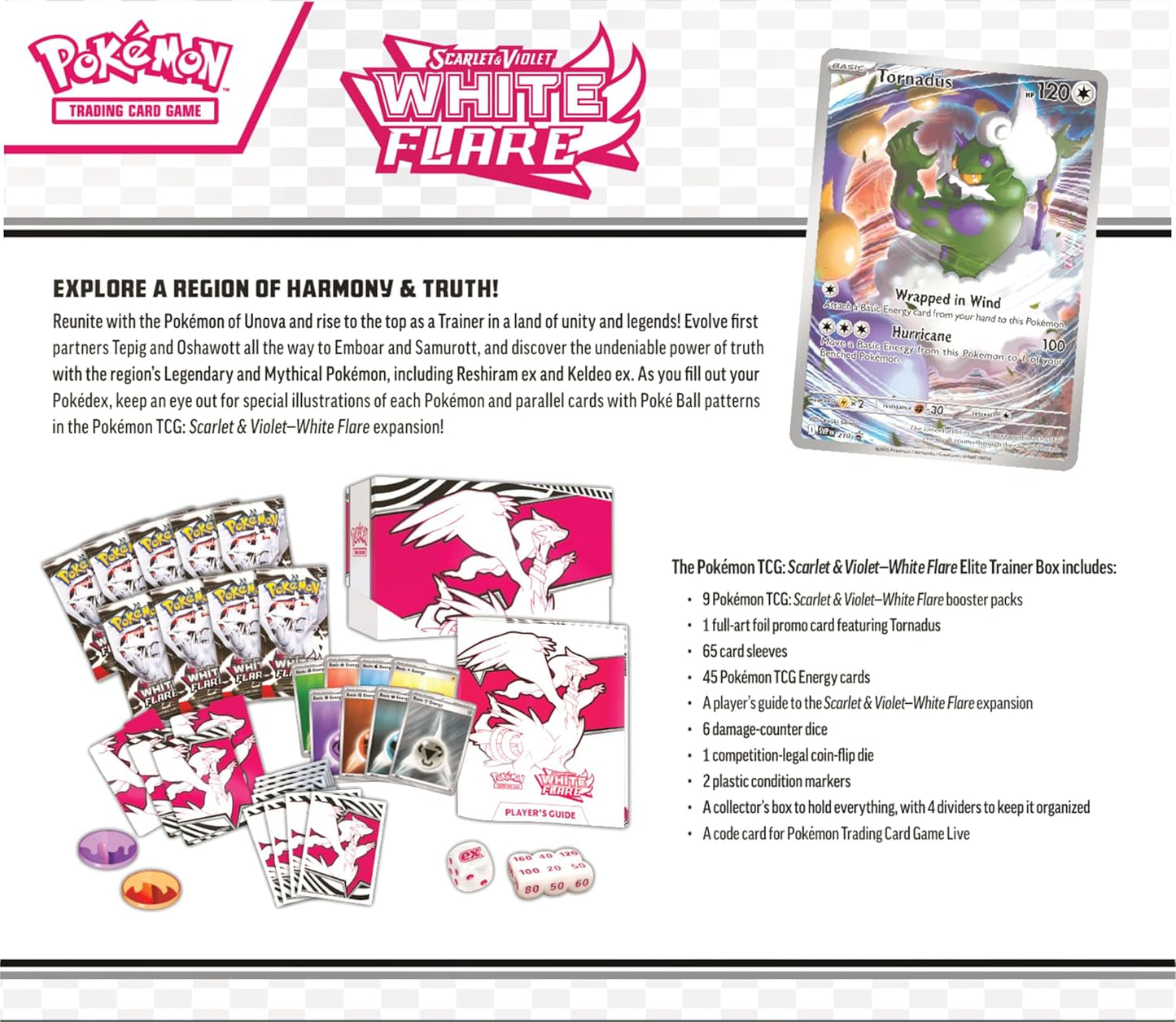White Flare Elite Trainer Box ETB Pokemon TCG Trading Card Game