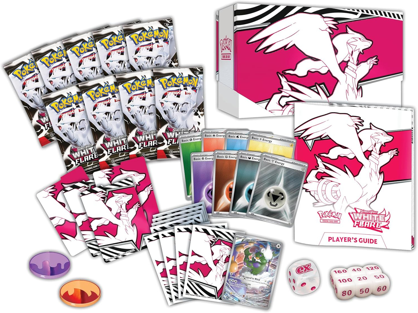 White Flare Elite Trainer Box ETB Pokemon TCG Trading Card Game