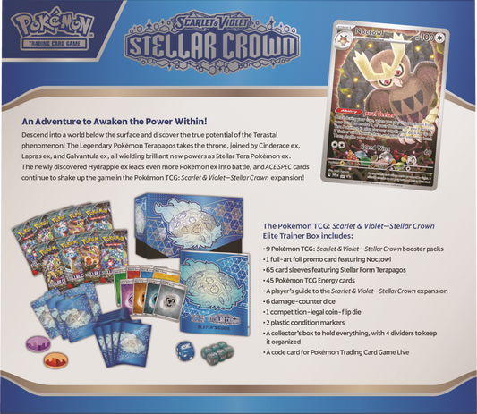Stellar Crown Elite Trainer Box ETB Pokemon TCG Trading Card Game